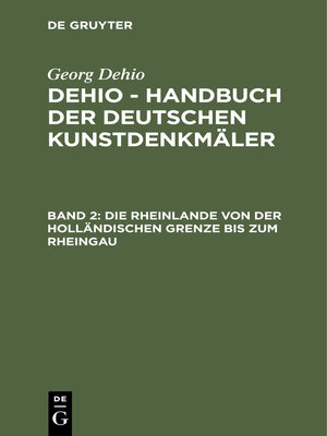 cover image of Die Rheinlande von der holländischen Grenze bis zum Rheingau